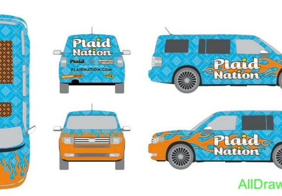 Ford Flex (2008) (Ford Flex (2008)) are drawings of the car